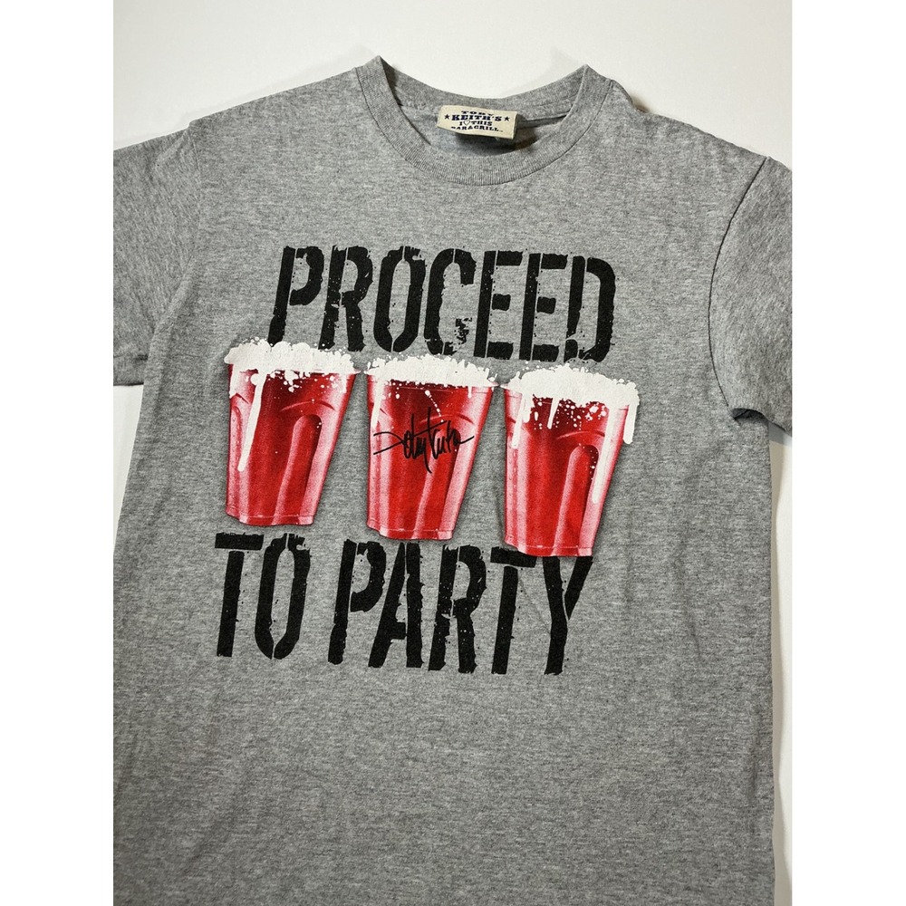 Toby Keith's I Love This Bar & Grill Proceed To Party Graphic T-Shirt Gray S